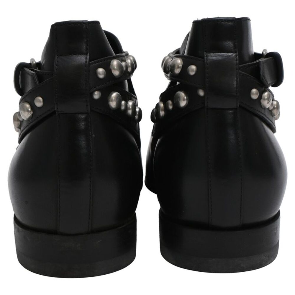 Saint Laurent Jodhpur Studded Ankle Boots in Black Leather - Picture 4 of 7